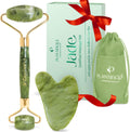 Jade Roller for Face and Gua Sha Facial Tools - Includes Real Jade Roller and Gua Sha Set - Certified Face Roller and Guasha for Your Skin Care Routine